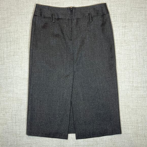 United Colors of Benetton Pencil Skirt Size 8 91% Wool Back Slit Rear Zip Gray - Picture 2 of 8